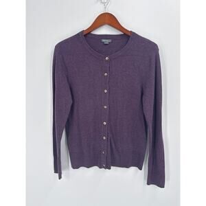 Eddie Bauer Purple Heathered Button Front Cardigan Sweater Women’s Size Medium
